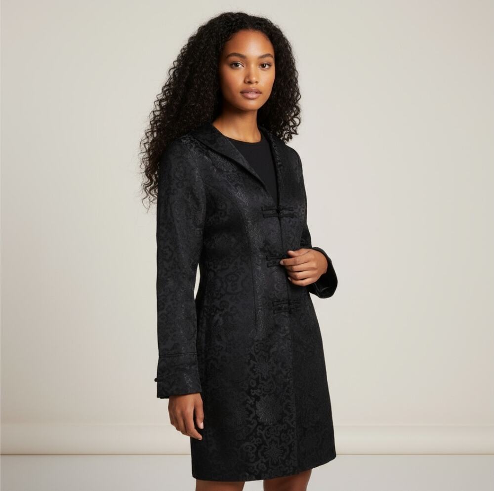 Black Damask Brocade Goth Jacket